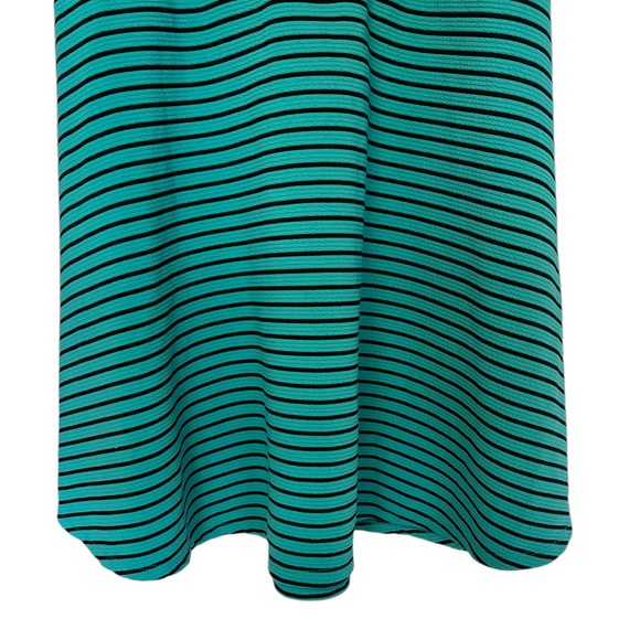 Torrid Black & Teal Textured Striped Skater Dress size 3 Cross Back Open - Picture 10 of 15